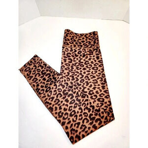 Cut The Frills Leggings Size Large Leopard Print Athletic Wide Waistband…